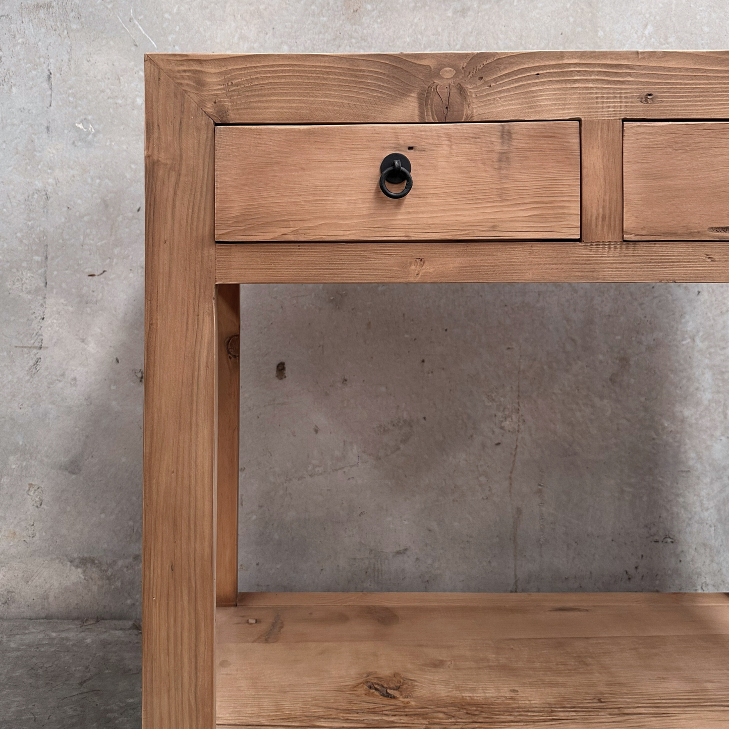 Linear 2 Drawer Console | Rustic | 90 cm