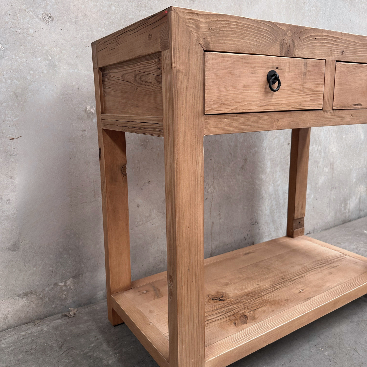 Linear 2 Drawer Console | Rustic | 90 cm