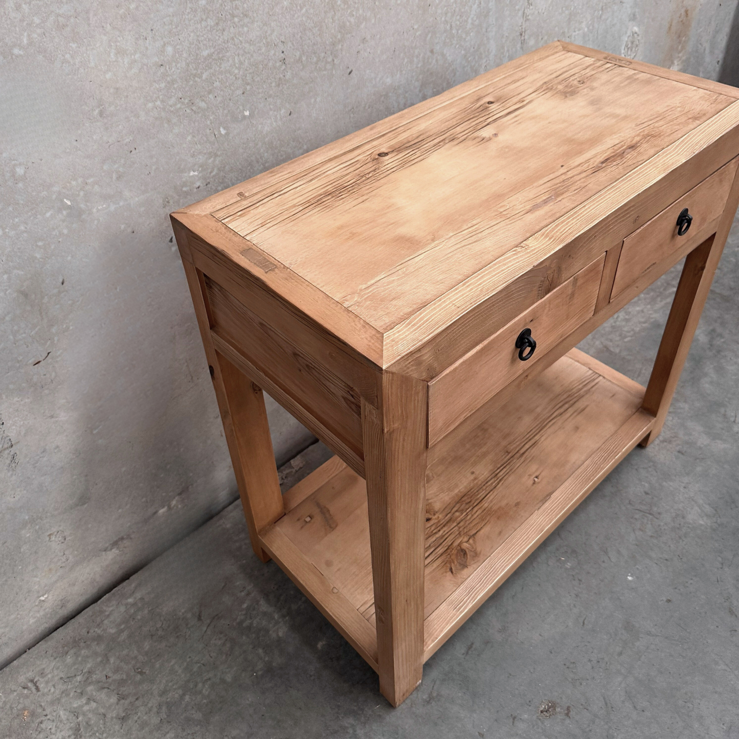 Linear 2 Drawer Console | Rustic | 90 cm