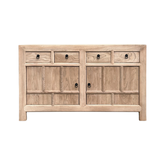 Lattice 4 Drawer 3 Door Cabinet | Natural | 142 cm