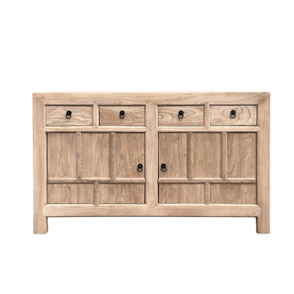Lattice 4 Drawer 3 Door Cabinet | Natural | 142 cm