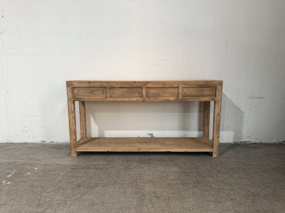 Reclaimed Elm Console Table - 4 Drawer