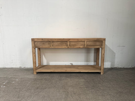 Reclaimed Elm Console Table - 4 Drawer