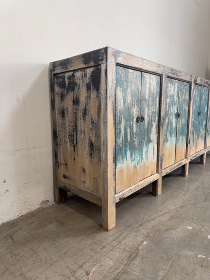 Rustic Blue Paint Buffet Table (H13)