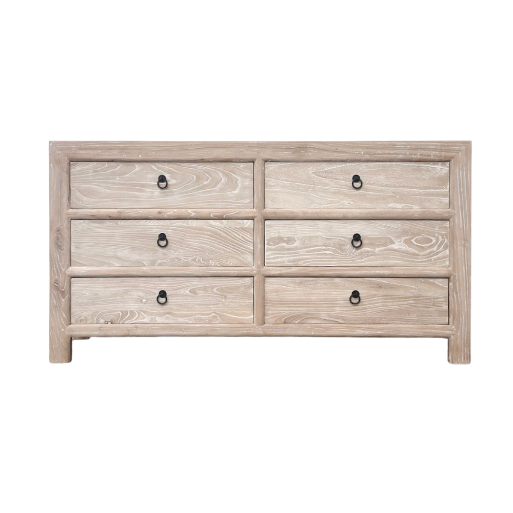 6 Drawer Cabinet - Whitewash