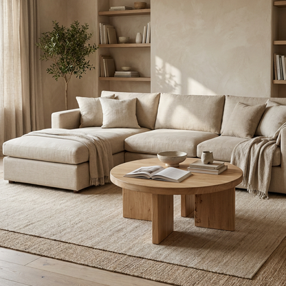 Panel Round Coffee Table | Natural | 90 cm