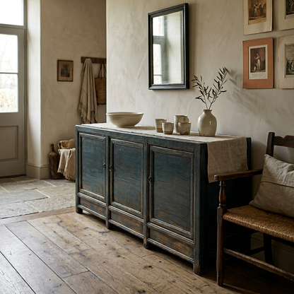 Blue 3 Door Cabinet | Lacquered | 190 cm