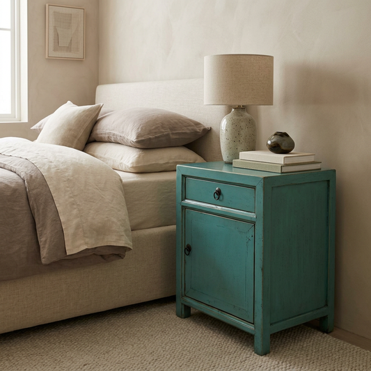 Teal Bedside | Lacquered | 45 cm