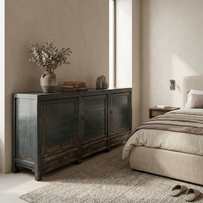 Blue 3 Door Cabinet | Lacquered | 190 cm