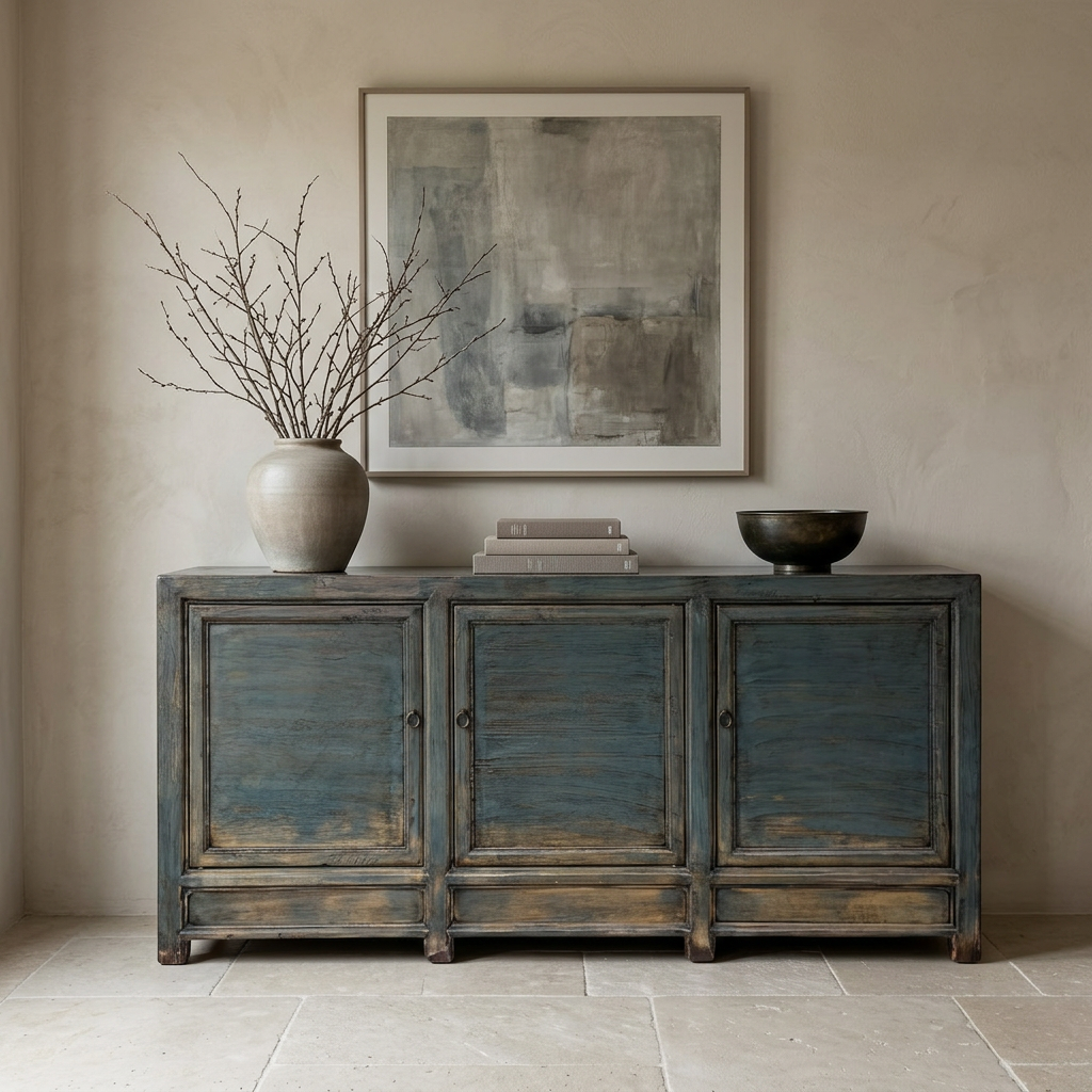 Blue 3 Door Cabinet | Lacquered | 190 cm