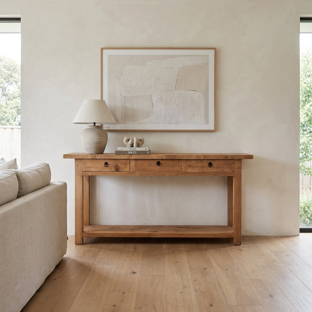 Heritage 3 Drawer Console | Rustic | 170 cm