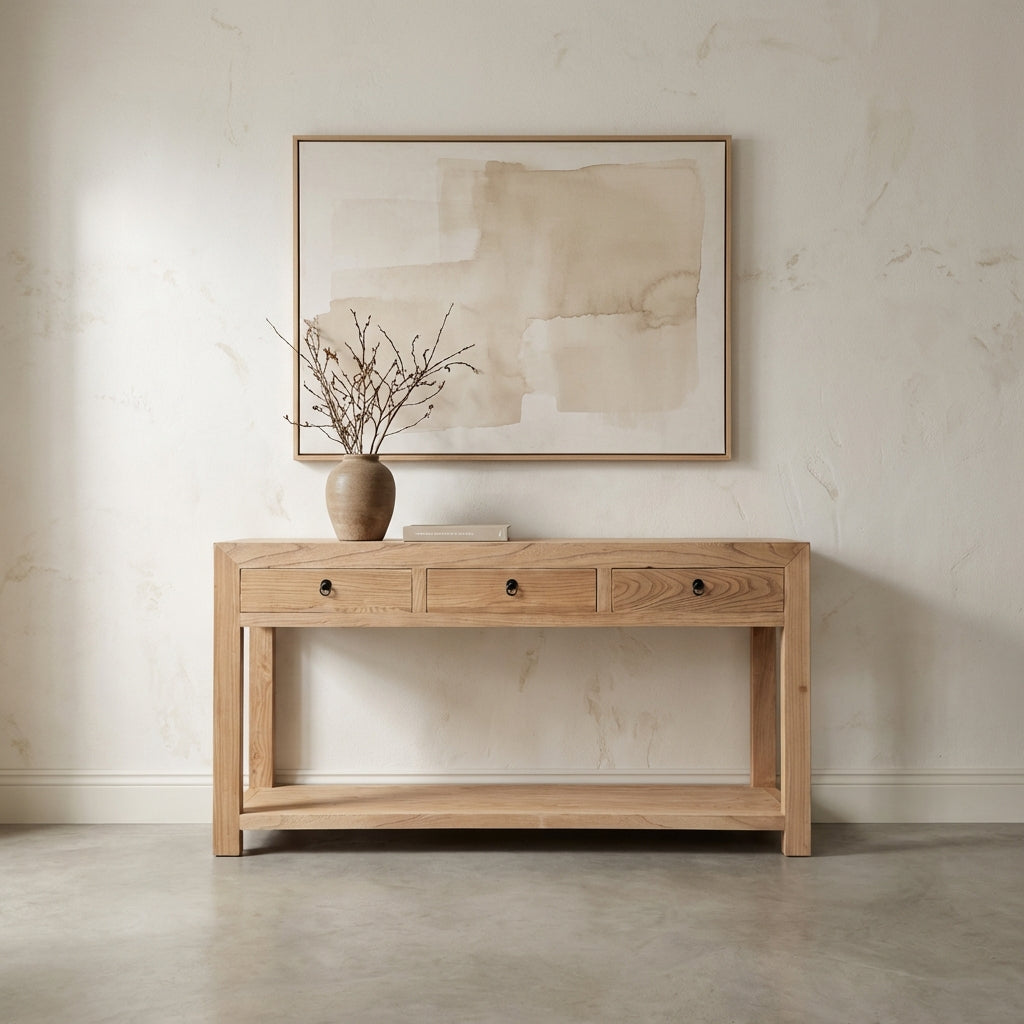 Linear 3 Drawer Console | Natural | 160 cm