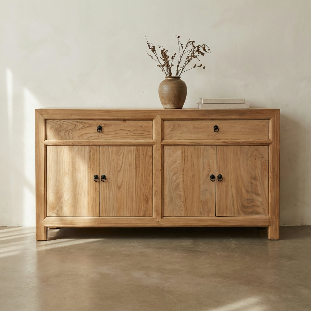 Linear 2 Drawer 4 Door Cabinet | Natural | 160 cm