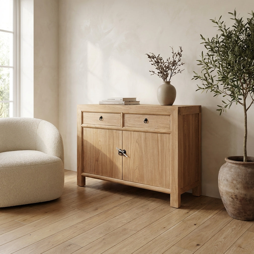 Linear 2 Drawer 2 Door Cabinet | Natural | 120