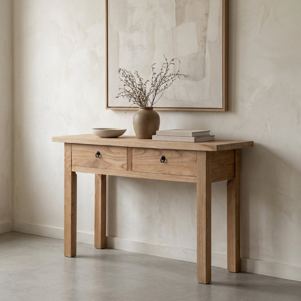 Heritage 2 Drawer Console | Natural | 140 cm