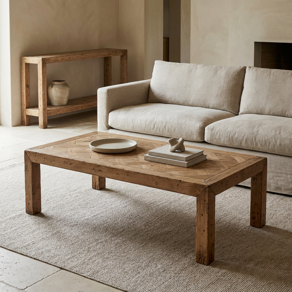Parquetry Coffee Table | Rustic | 130 cm