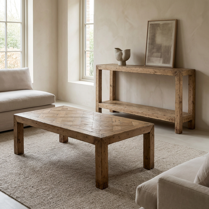 Parquetry Coffee Table | Rustic | 130 cm