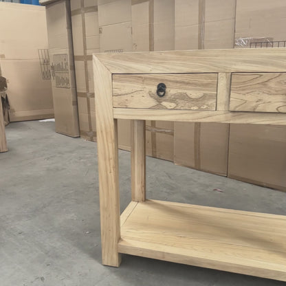 Linear 2 Drawer Console | Natural | 90 cm