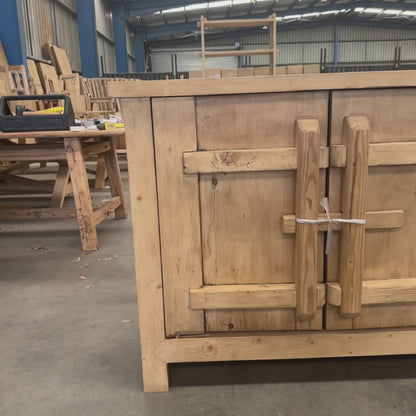 Latch 4 Door Cabinet | Rustic | 230 cm