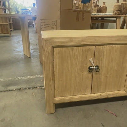 Linear 6 Door Low Cabinet | Natural | 200 cm