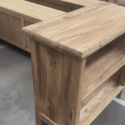 Heritage 2 Pocket Low Shelf | Rustic | 90 cm