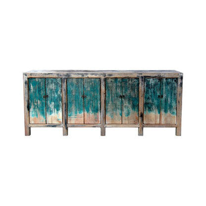 Rustic Blue Paint Buffet Table (H13)