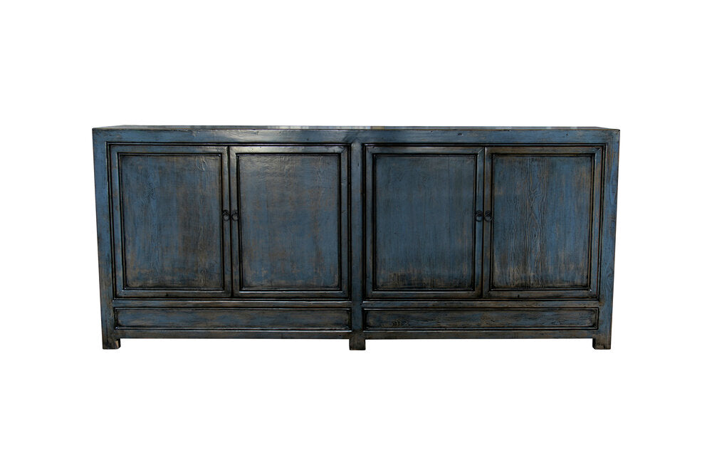 4 Door Blue Lacquered Buffet Table (H32)