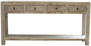 Reclaimed Elm Console Table - 4 Drawer