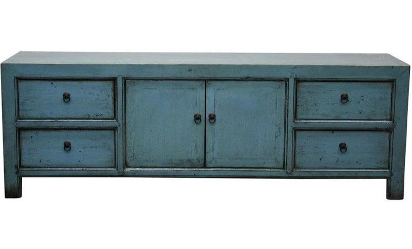 Lacquered Elm TV Cabinet - Blue