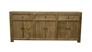 Reclaimed Elm 3 Drawer 6 Door Buffet Table