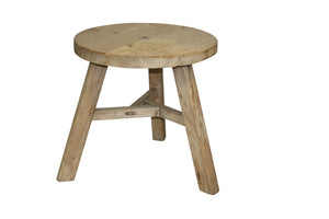 Low Round Recalimed Elm Side Table
